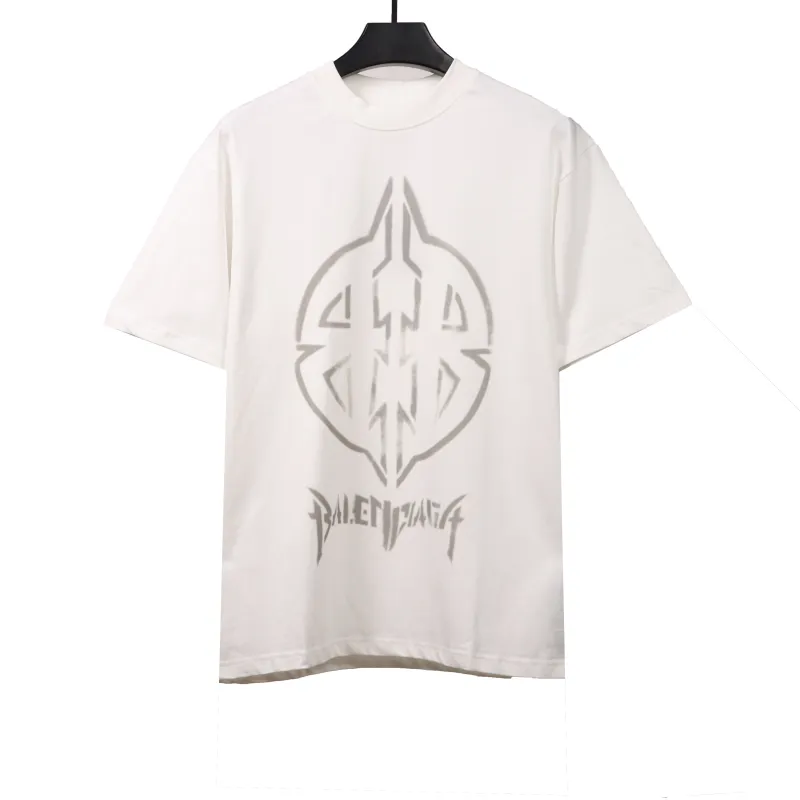  Balenciage hand-painted double B totem T-Shirts white