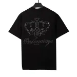  Balenciage heavy crown hot diamond T-Shirts Black