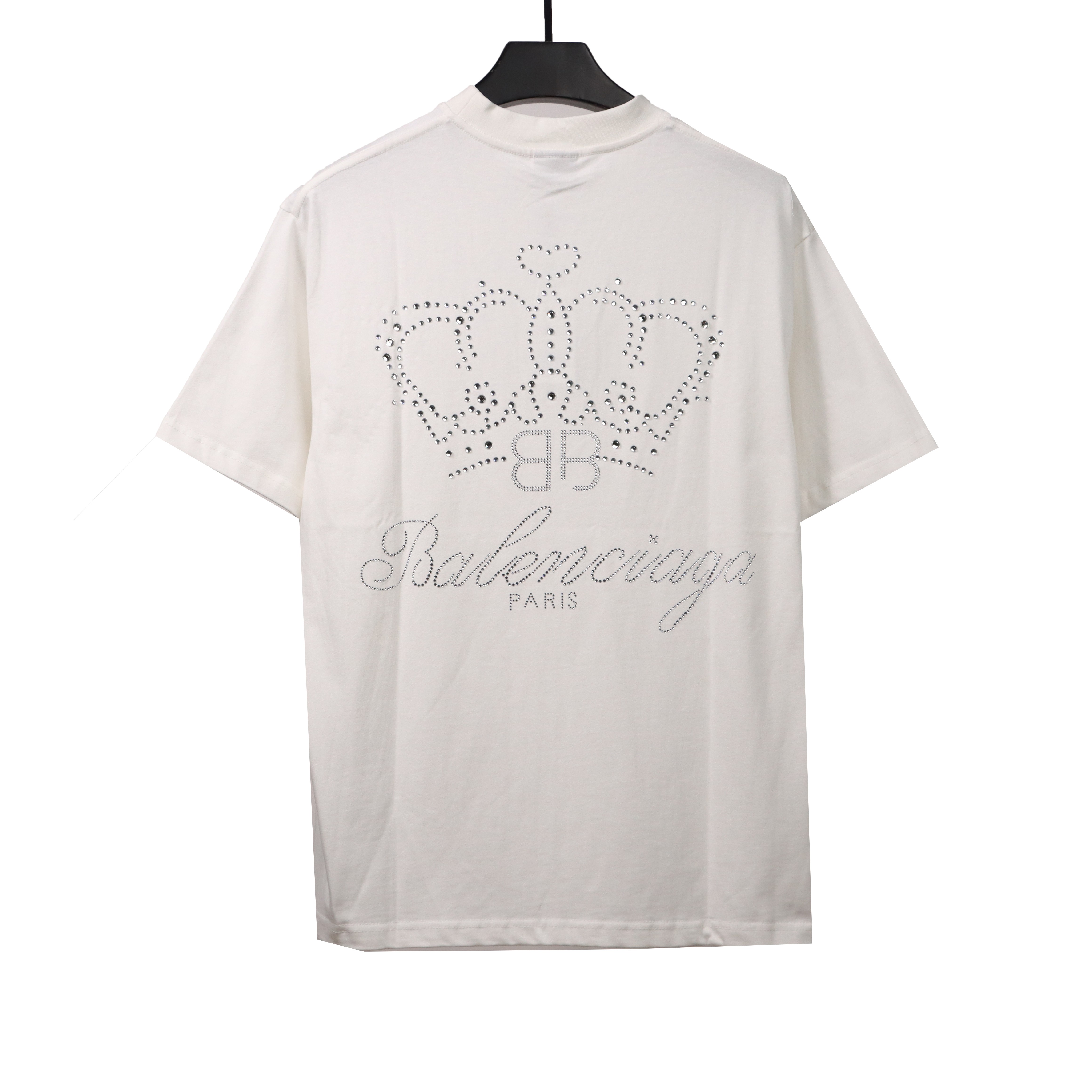 Balenciaga heavy crown hot diamond T-Shirts white