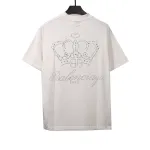  Balenciage heavy crown hot diamond T-Shirts white