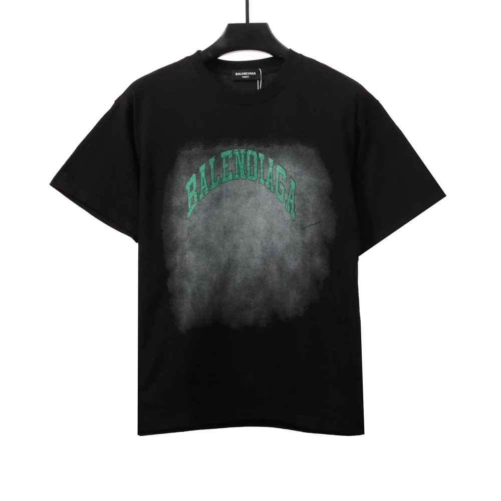  Balenciage Heavy Industrial Washed Double B Cracked T-Shirts