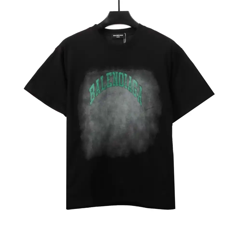  Balenciage Heavy Industrial Washed Double B Cracked T-Shirts