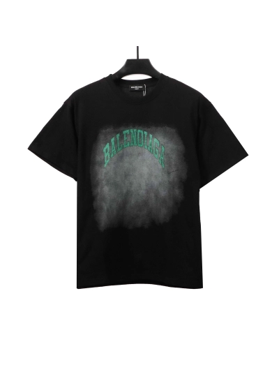 Balenciaga Heavy Industrial Washed Double B Cracked T-Shirts 01