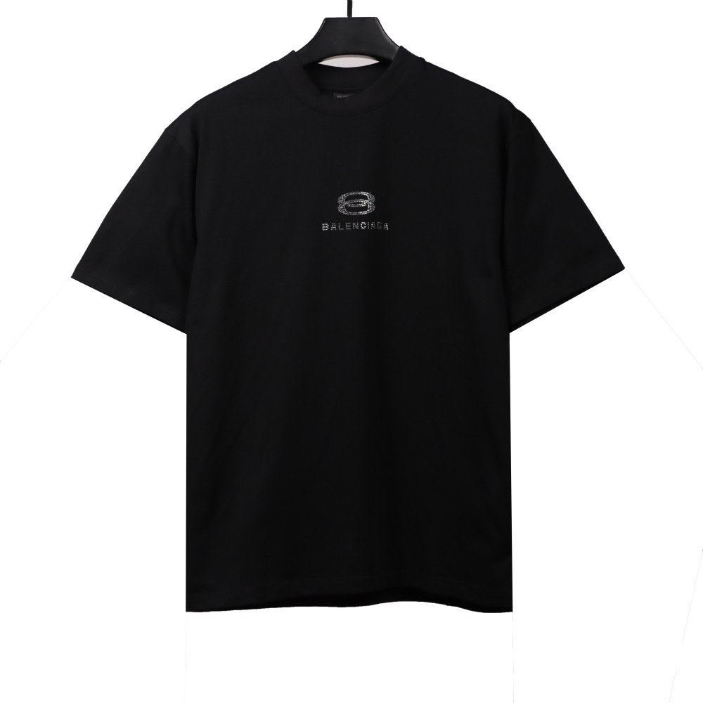Balenciaga hot diamond double ring T-Shirts black