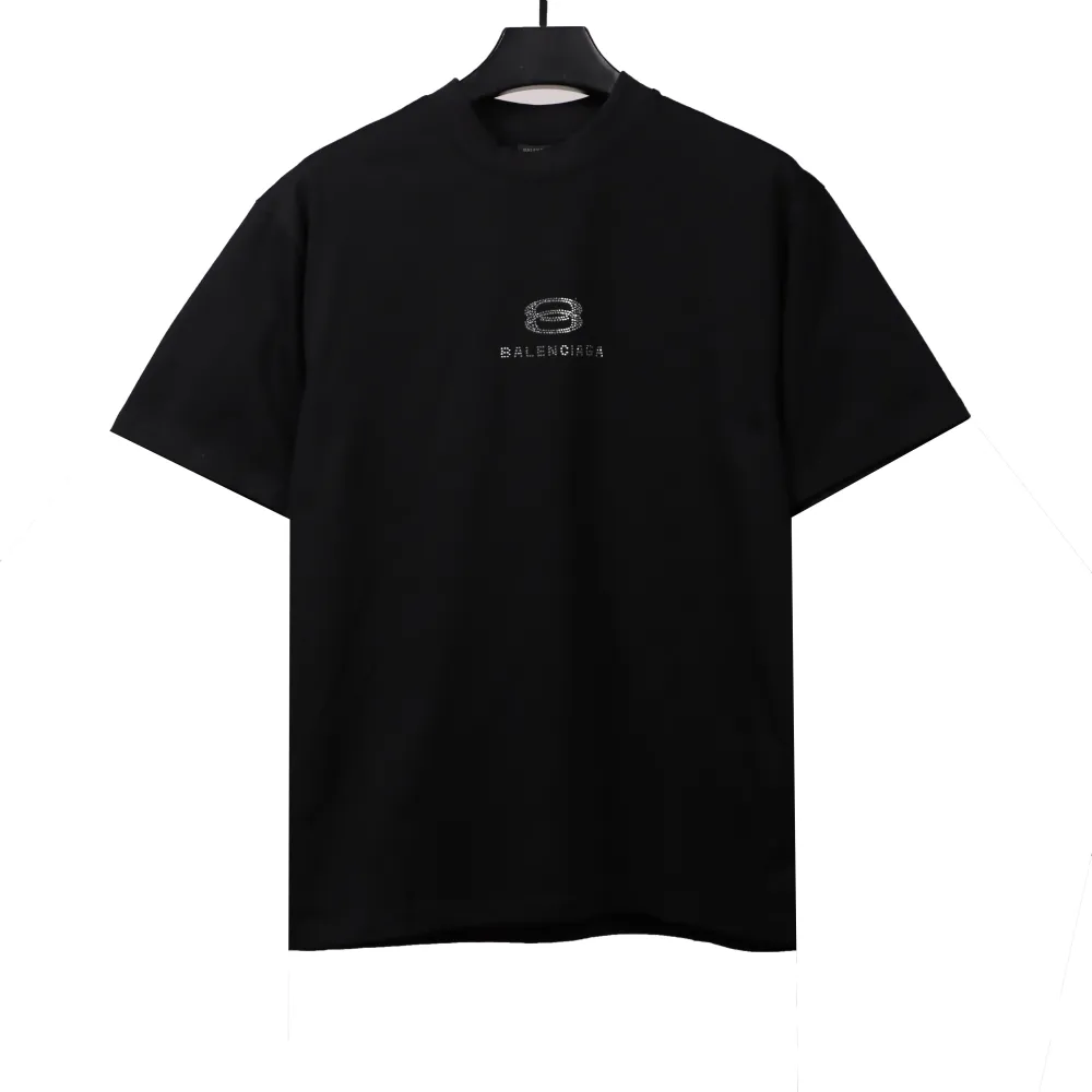 Balenciage hot diamond double ring T-Shirts black