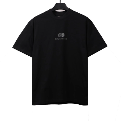 Balenciage hot diamond double ring T-Shirts black 01