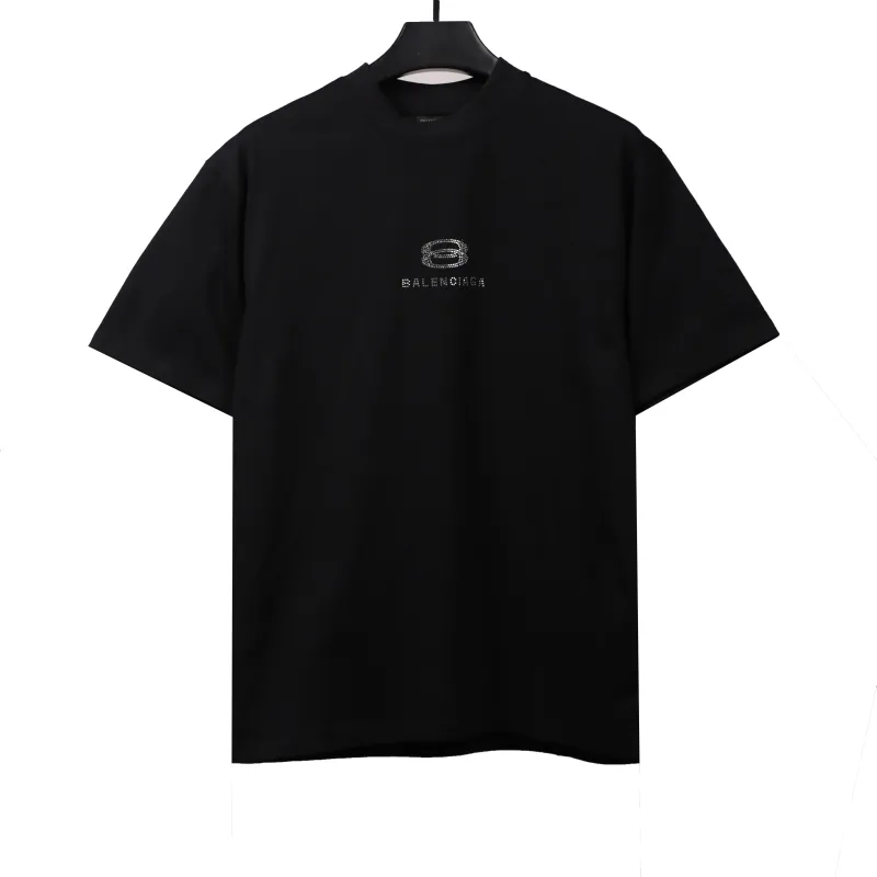 Balenciage hot diamond double ring T-Shirts black
