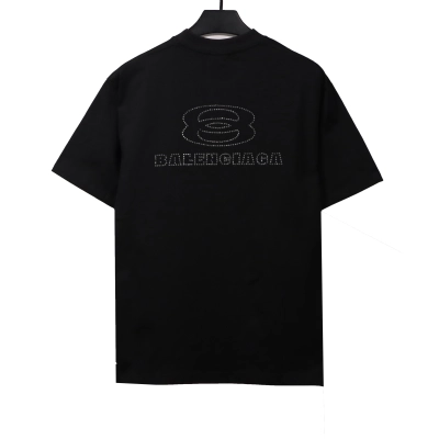 Balenciage hot diamond double ring T-Shirts black 02