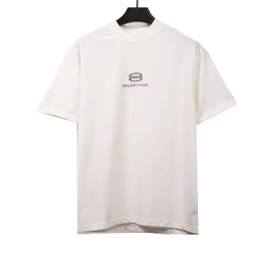  Balenciage hot diamond double ring T-Shirts white 01