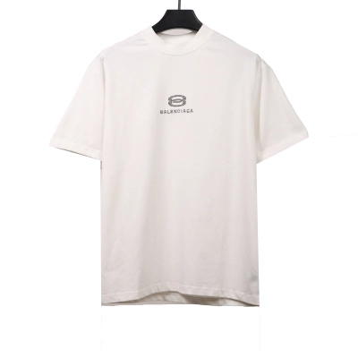 Balenciaga hot diamond double ring T-Shirts white 01