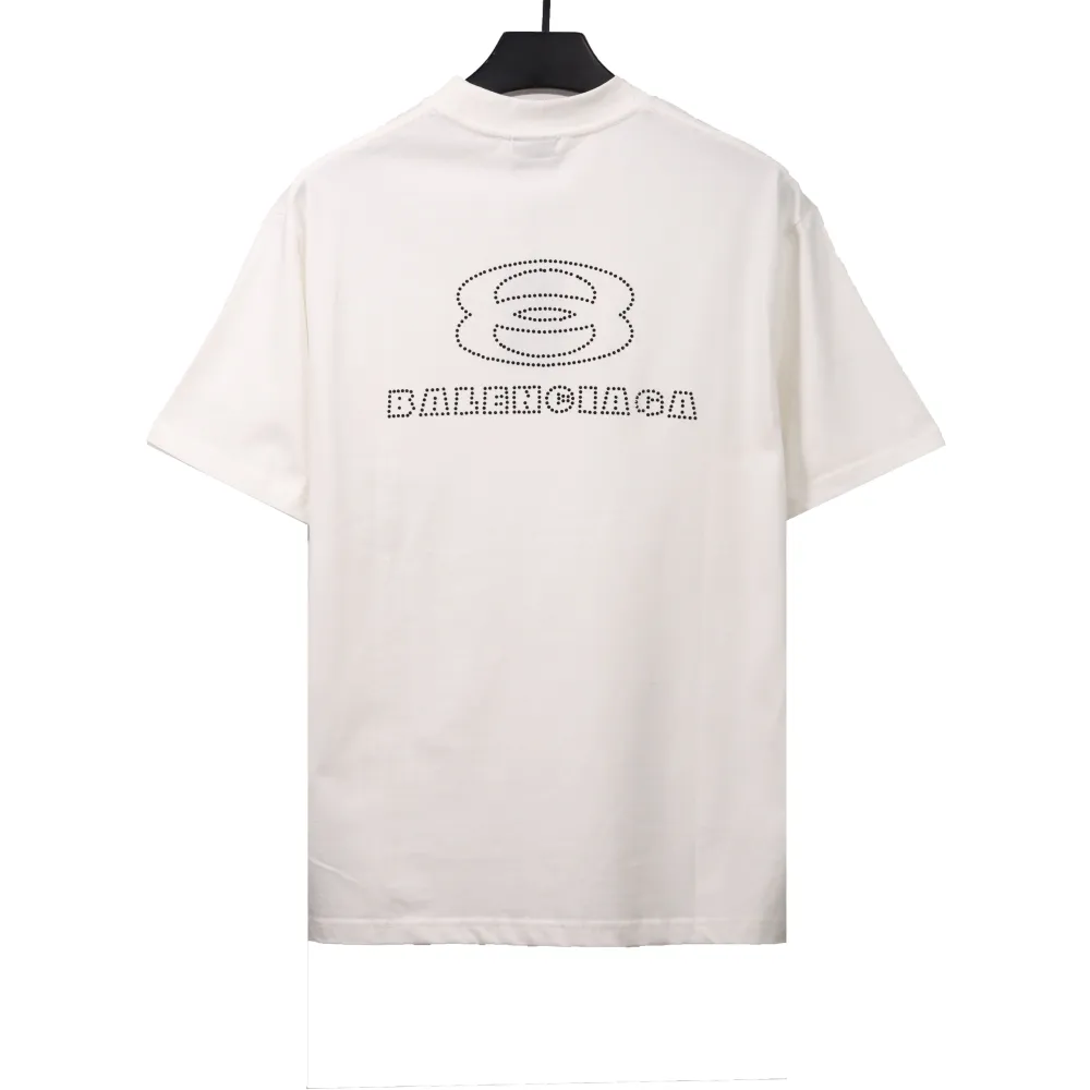  Balenciage hot diamond double ring T-Shirts white