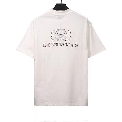 Balenciaga hot diamond double ring T-Shirts white 02