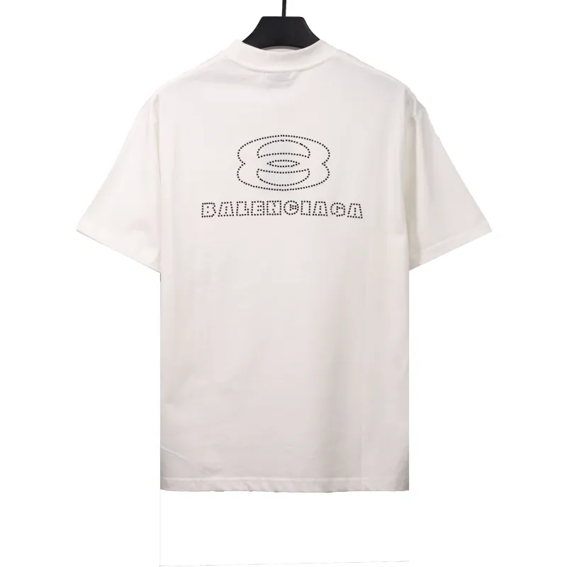  Balenciage hot diamond double ring T-Shirts white