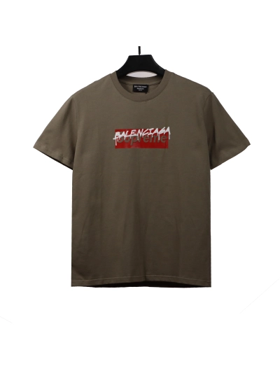 Balenciaga joint SUP red graffiti T-Shirts 01