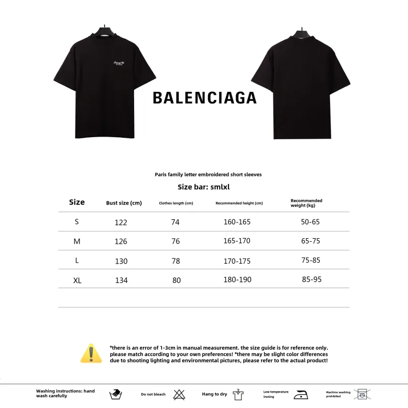  Balenciage letter embroidered T-Shirts