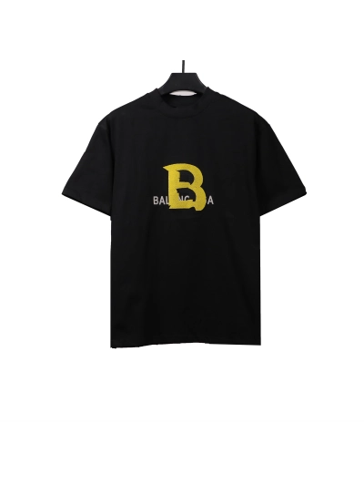 Balenciaga letter logo brush embroidery T-Shirts 01