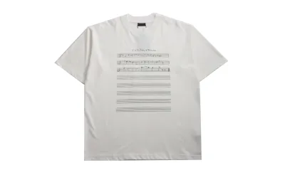 Balenciaga limited edition musical note T-Shirts White 01