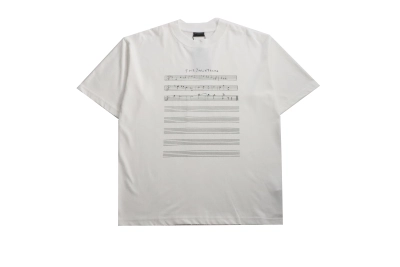 Balenciaga limited edition musical note T-Shirts White 01