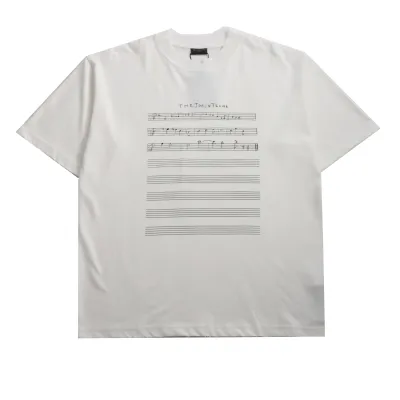  Balenciage limited edition musical note T-Shirts White 01