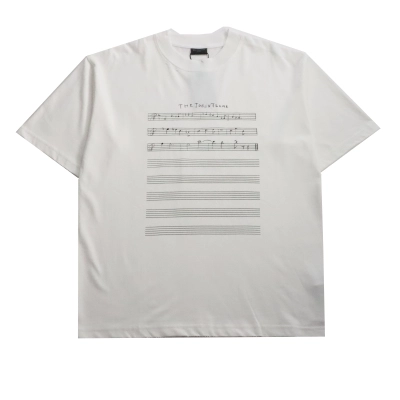 Balenciaga limited edition musical note T-Shirts White 01
