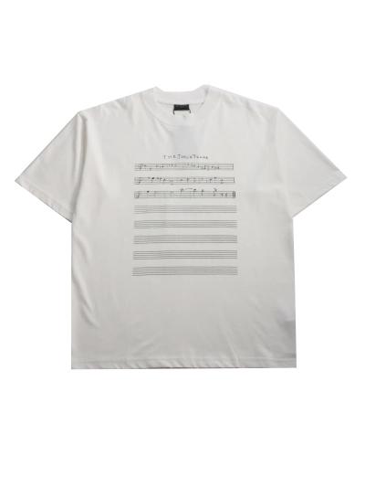 Balenciaga limited edition musical note T-Shirts White 01