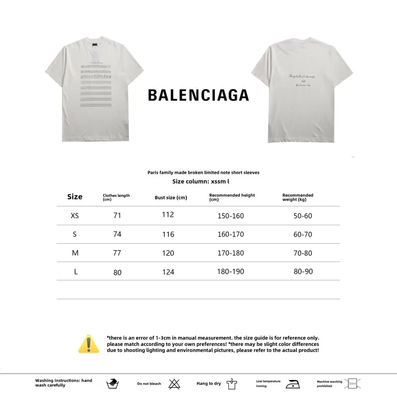  Balenciage limited edition musical note T-Shirts White
