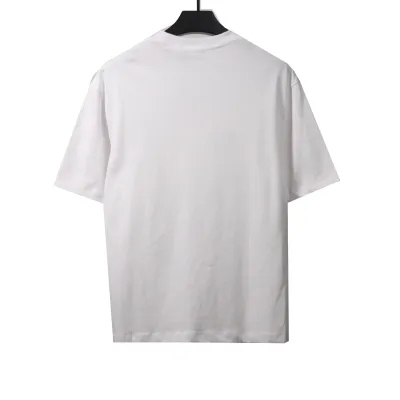  Balenciage Limited Rubber Strip Embossed T-Shirts White 02