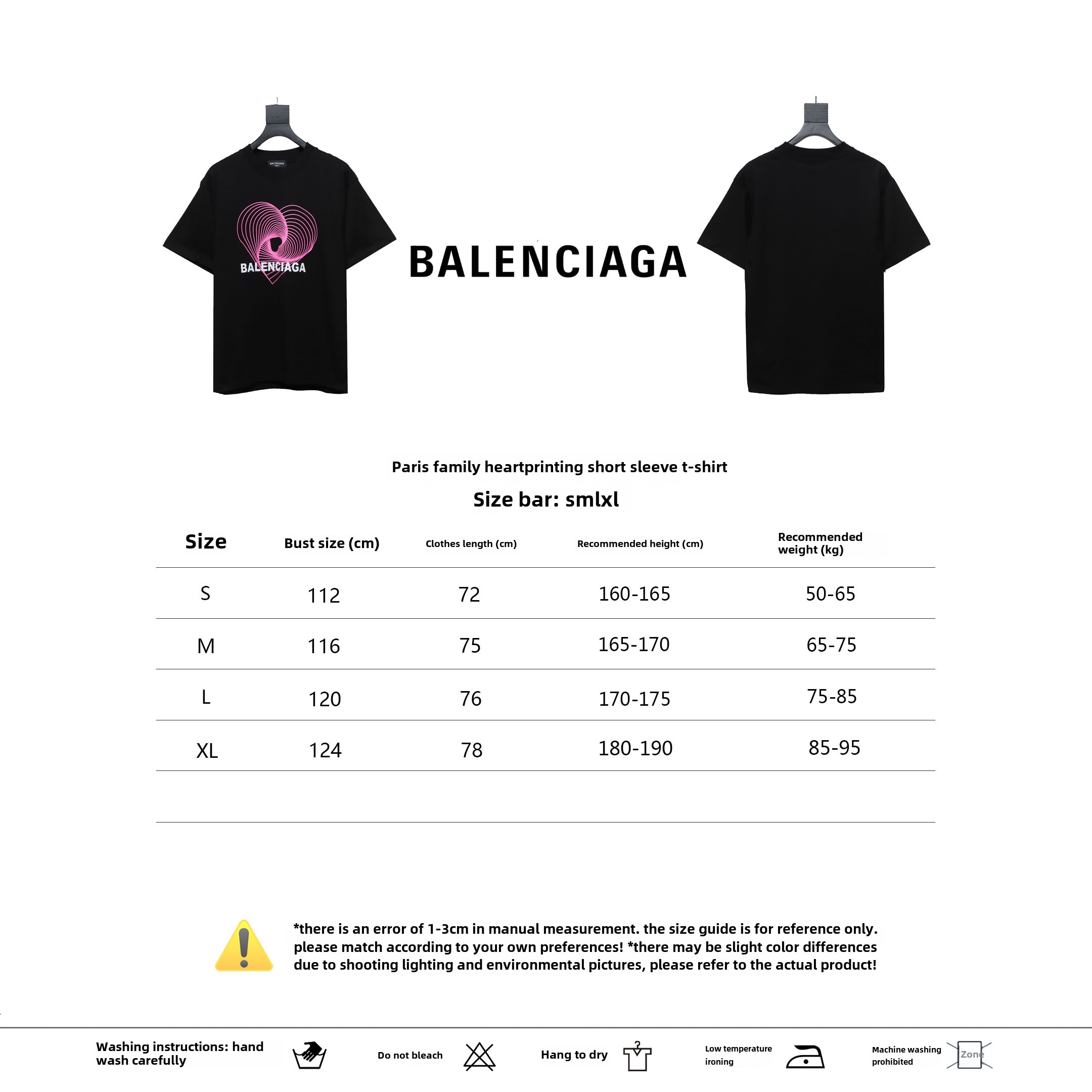 Balenciage love print T-Shirts T-Shirts black