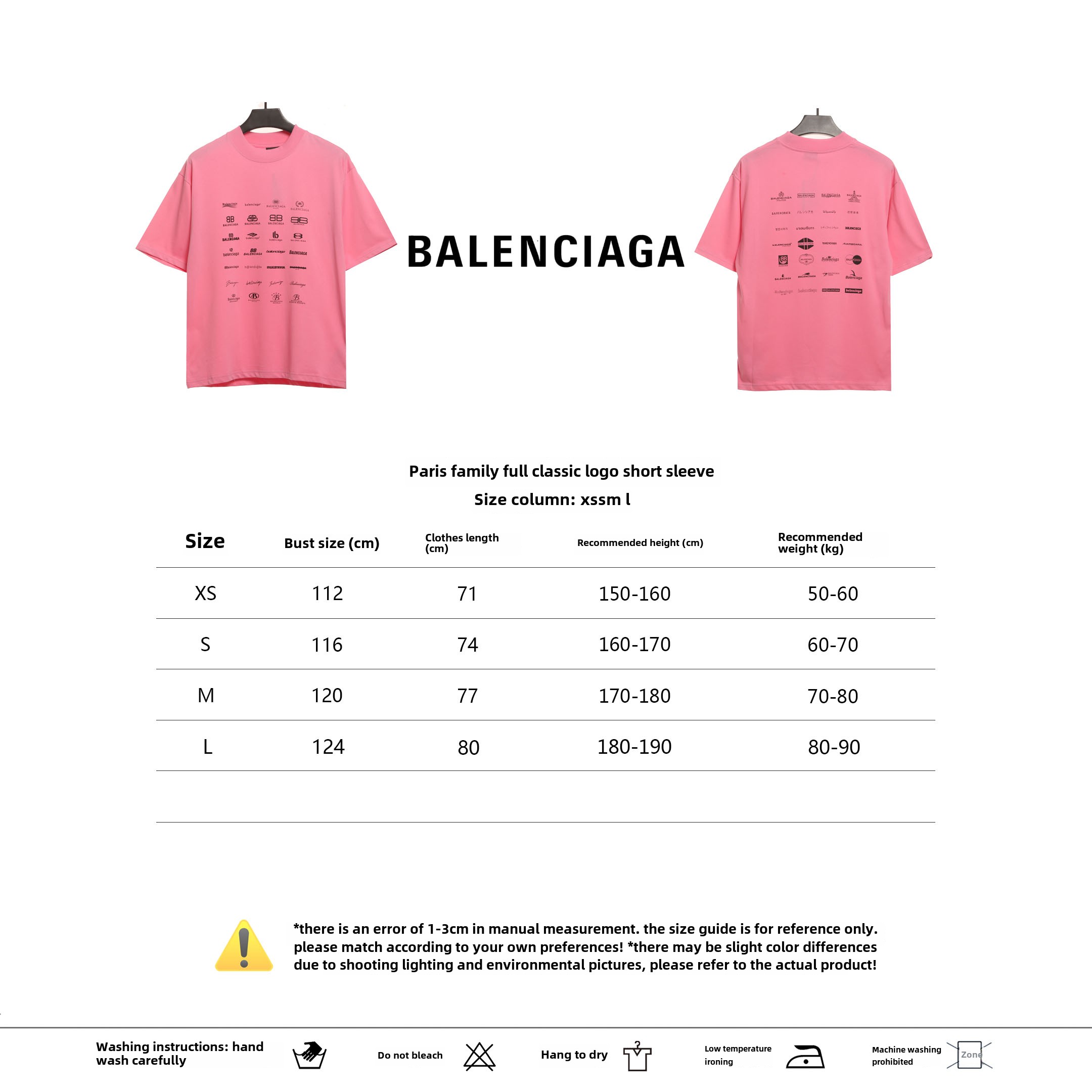Balenciage Manchu Classic Logo T-Shirts 1