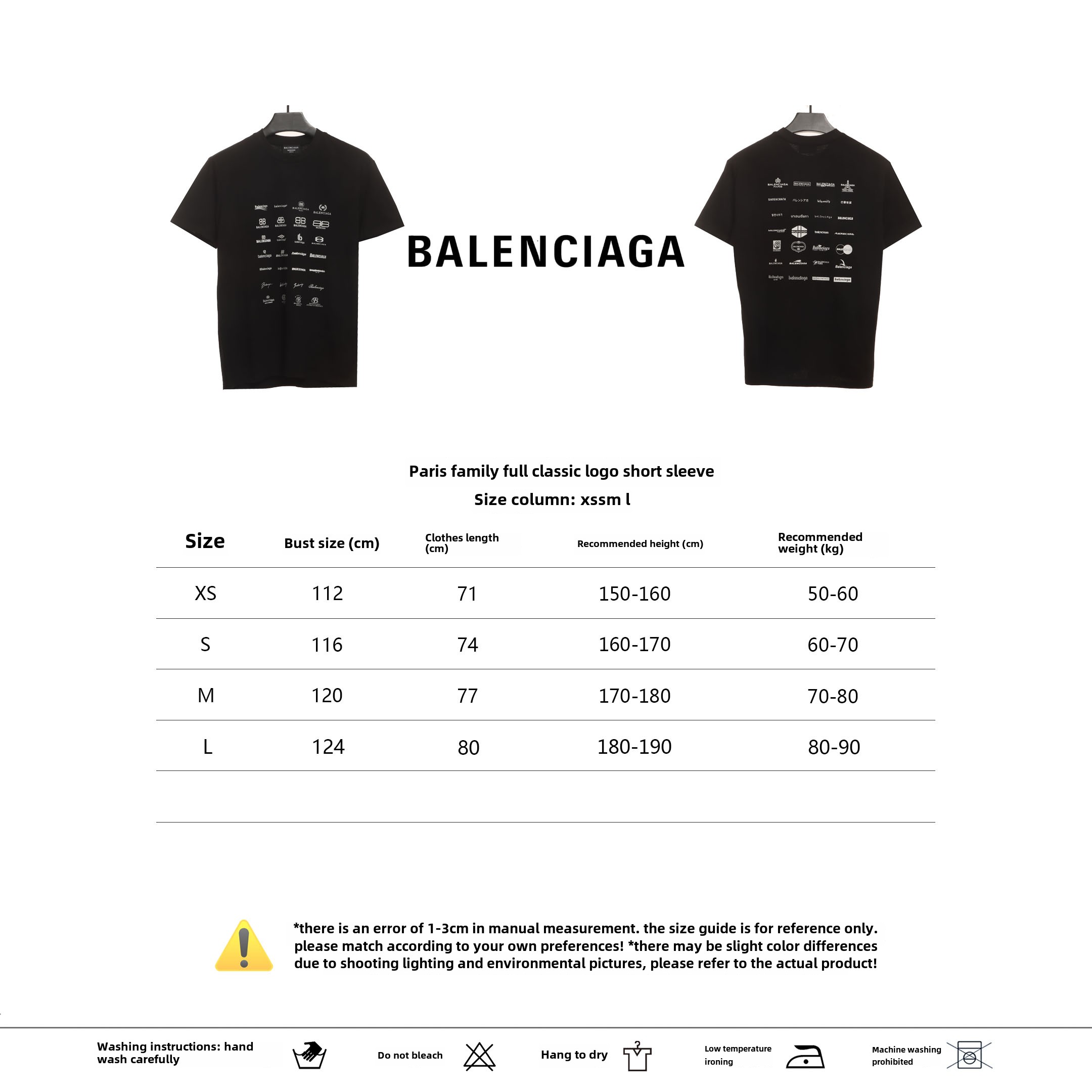 Balenciage Manchu Classic Logo T-Shirts 2