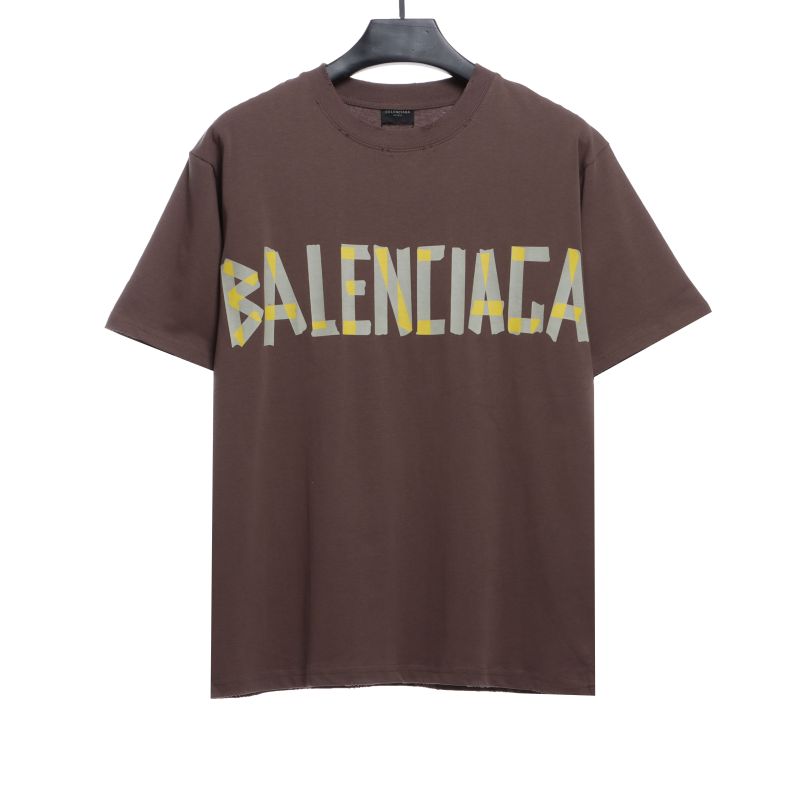  Balenciage masking tape T-Shirts brown