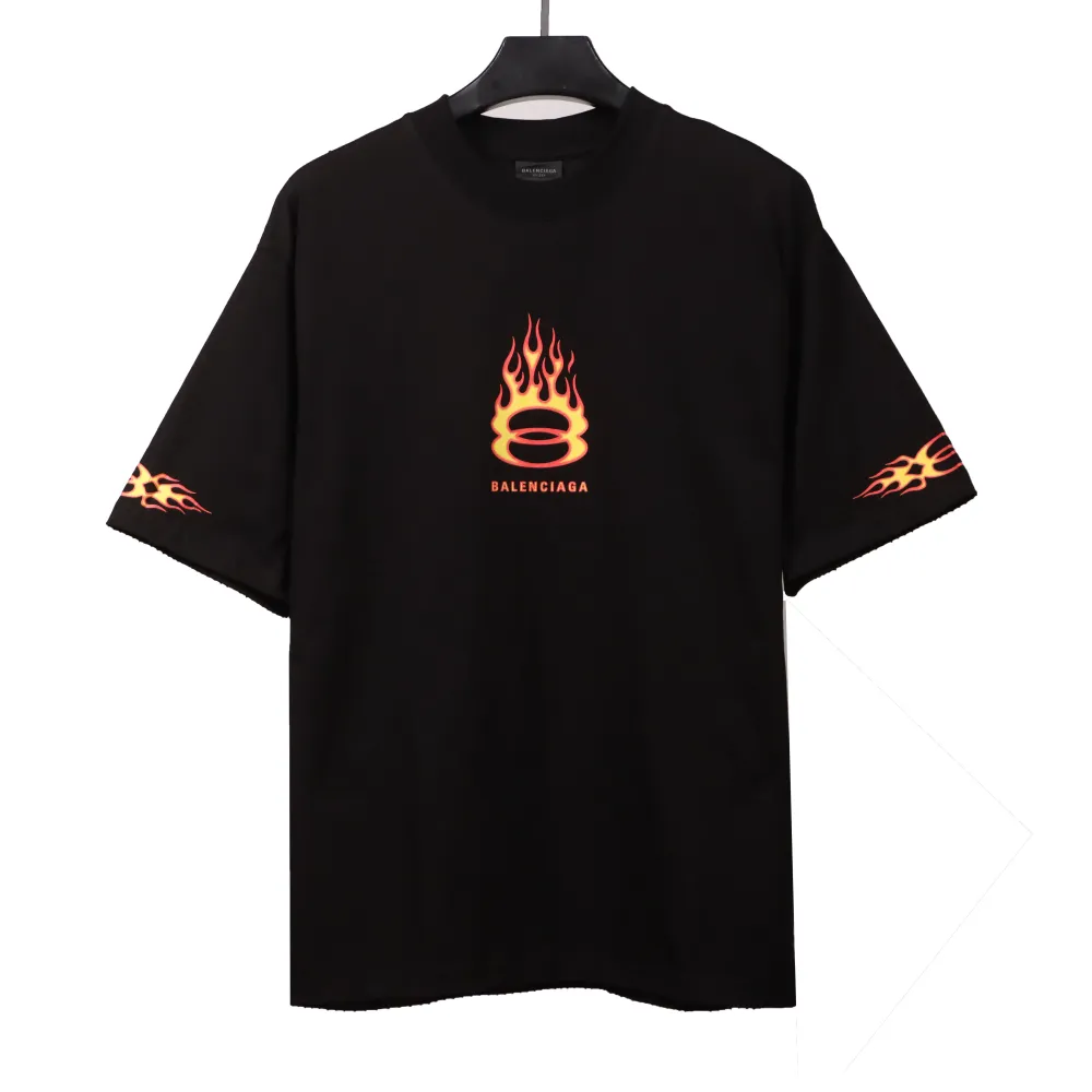  Balenciage old flame double ring T-Shirts black