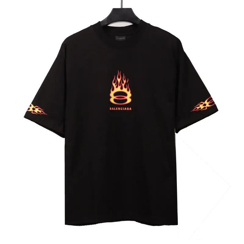  Balenciage old flame double ring T-Shirts black