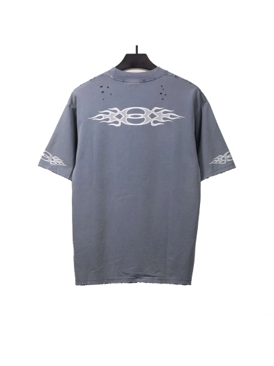 Balenciaga old flame double ring T-Shirts blue 02