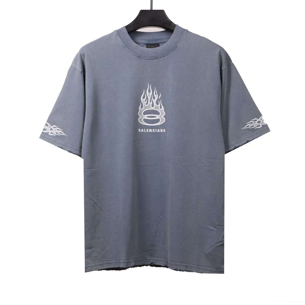 Balenciaga old flame double ring T-Shirts blue