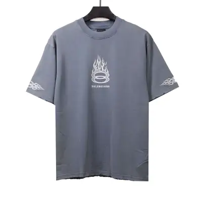  Balenciage old flame double ring T-Shirts blue 01