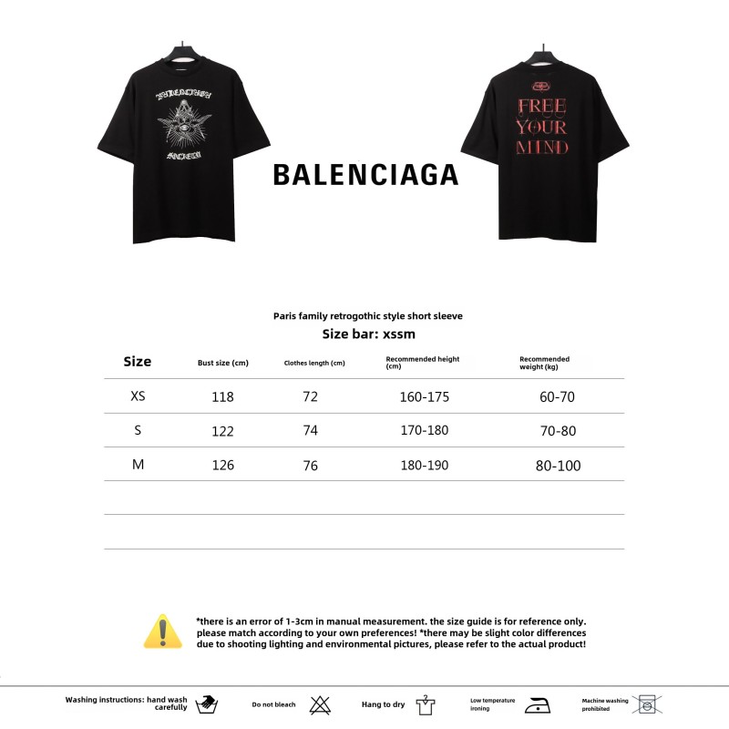  Balenciage retro gothic style T-Shirts