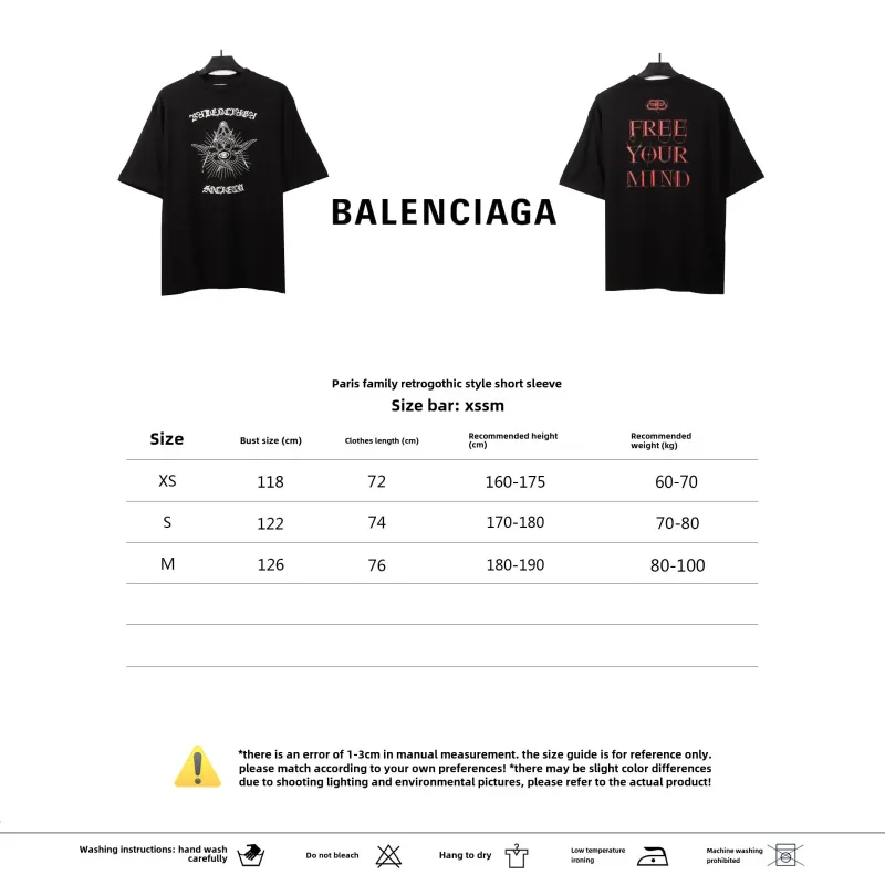  Balenciage retro gothic style T-Shirts