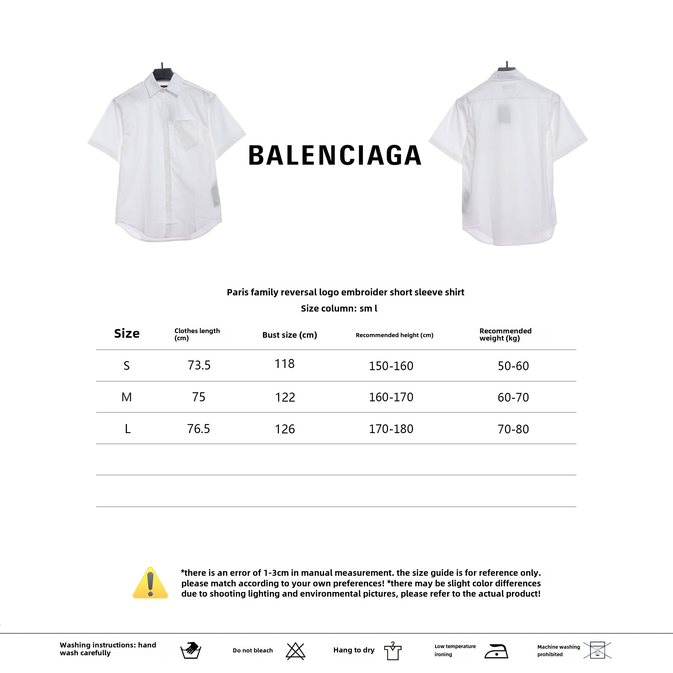 Balenciaga reverse LOGO embroidered T-shirts
