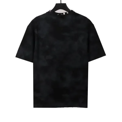 Balenciage rivet pierced washed hole T-Shirts Black 02