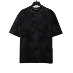 Balenciaga rivet pierced washed hole T-Shirts Black
