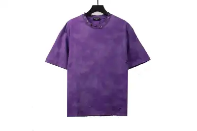 Balenciaga rivet pierced washed hole T-Shirts purple 01