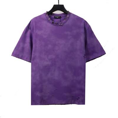 Balenciaga rivet pierced washed hole T-Shirts purple 01