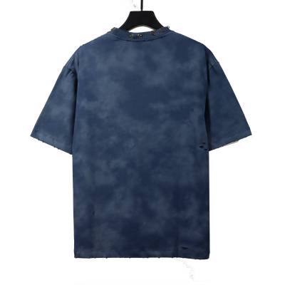 Balenciaga rivet puncture washed hole T-Shirts blue 02