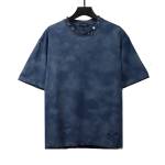 Balenciaga rivet puncture washed hole T-Shirts blue