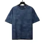  Balenciage rivet puncture washed hole T-Shirts blue