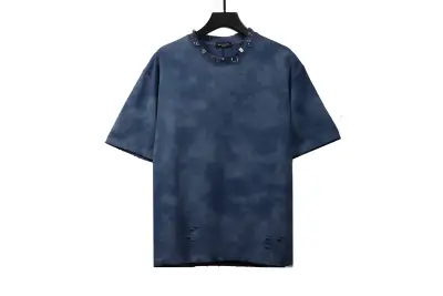 Balenciaga rivet puncture washed hole T-Shirts blue 01