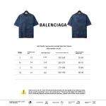  Balenciage rivet puncture washed hole T-Shirts blue