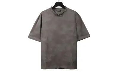Balenciaga rivet puncture washed hole T-Shirts gray 01