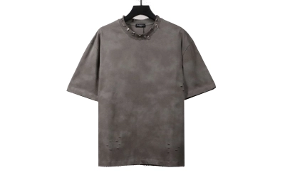 Balenciaga rivet puncture washed hole T-Shirts gray 01